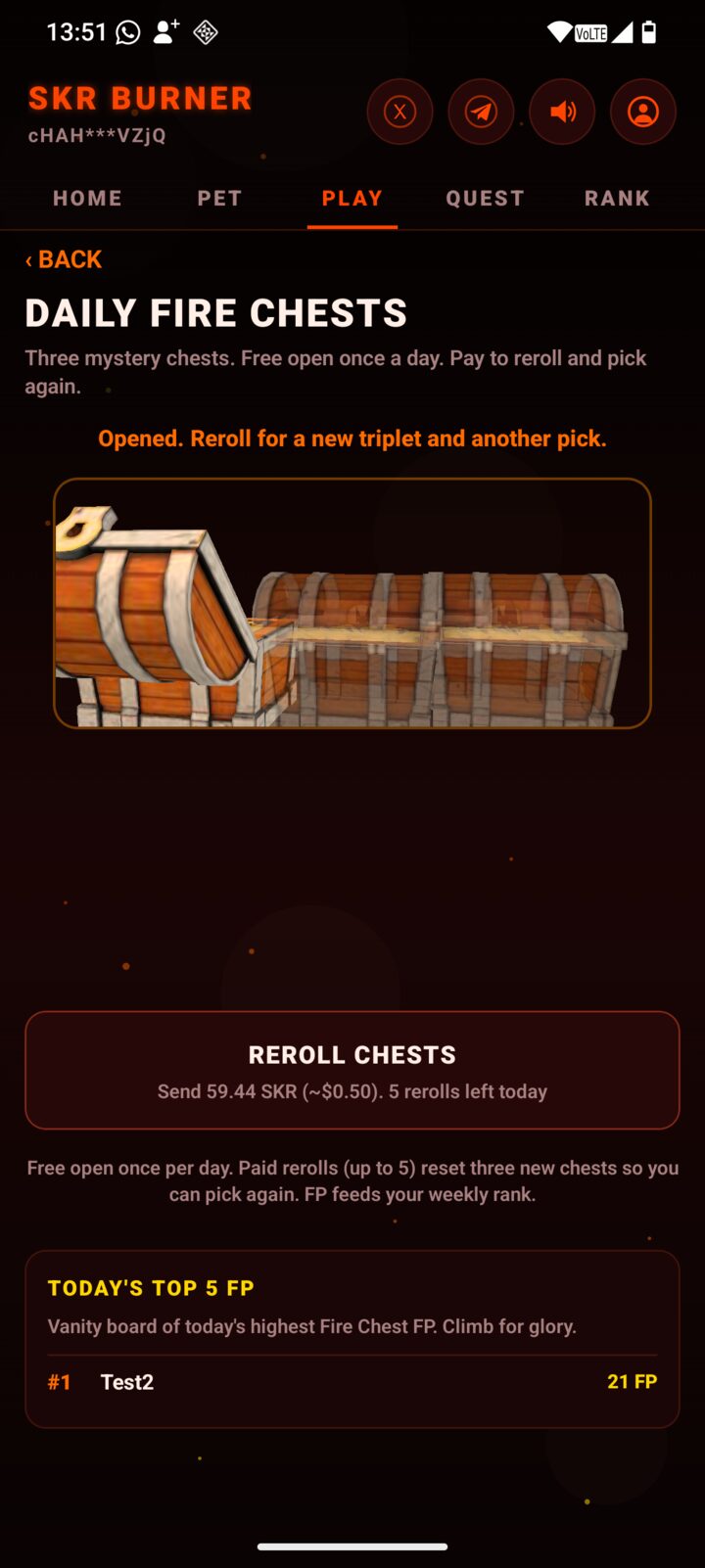 Daily Fire Chests